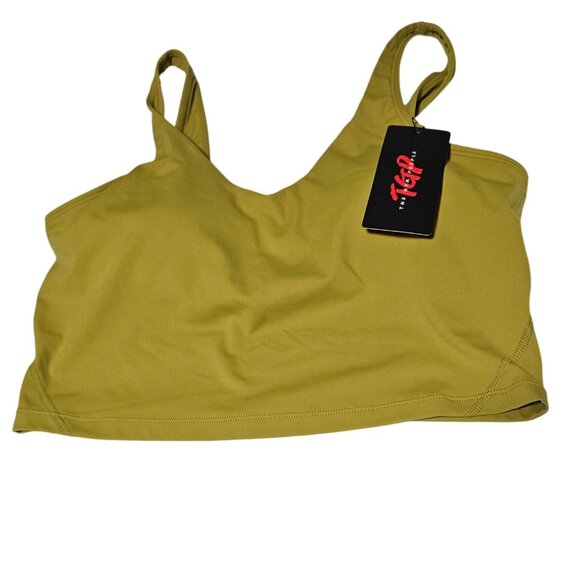 The Gym People Gold Sports Bra Womens Size Large Tank Top Padded Support Workout - Picture 2 of 8